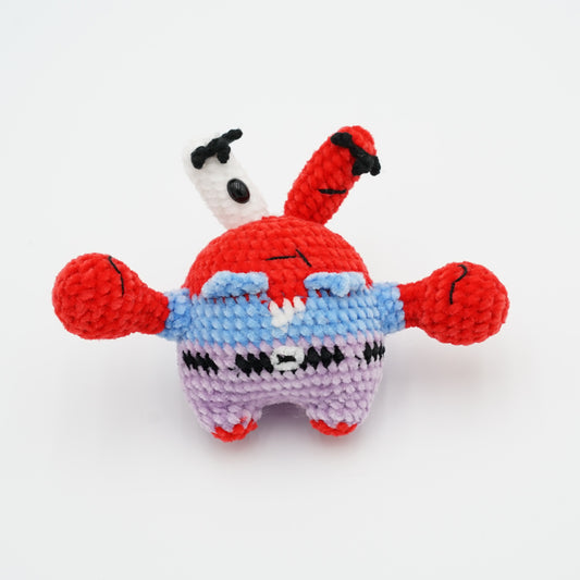 Handmade Crochet Red Crab, Hand-Knitted with Cotton Yarn