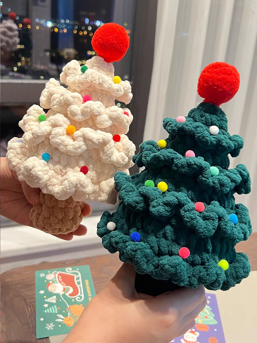 Handmade Crochet Christmas Tree, Hand-Knitted with Cotton Yarn